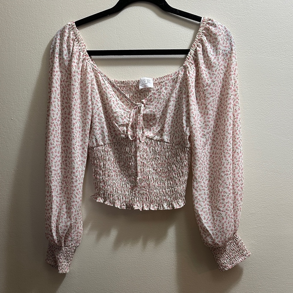 Sienna Sky Pink Floral Smocked Blouse